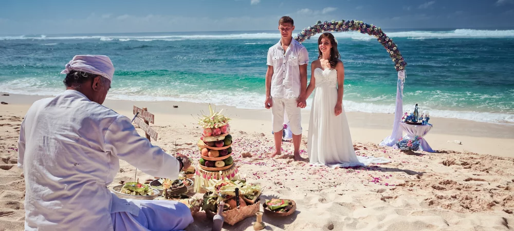 young couple getting married in Bali