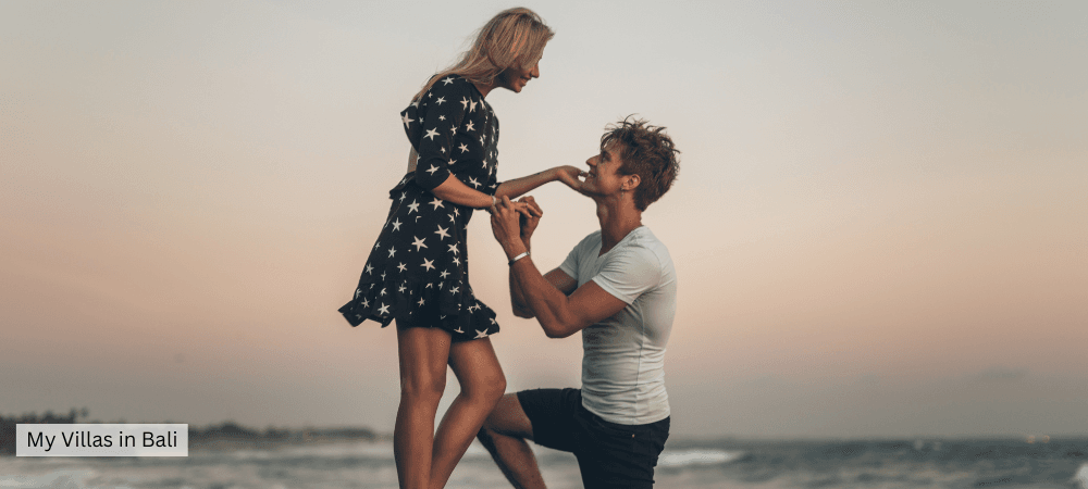 marriage proposal on a Bali beach