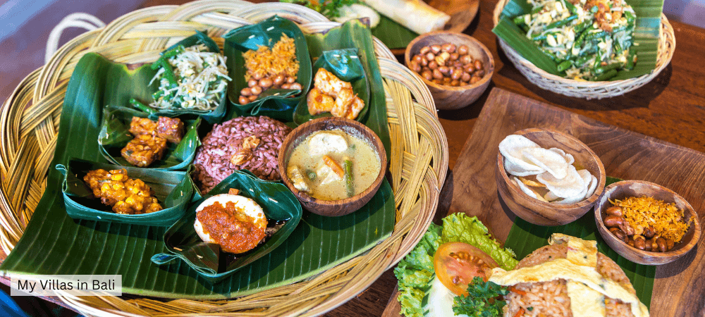 table with balinese food